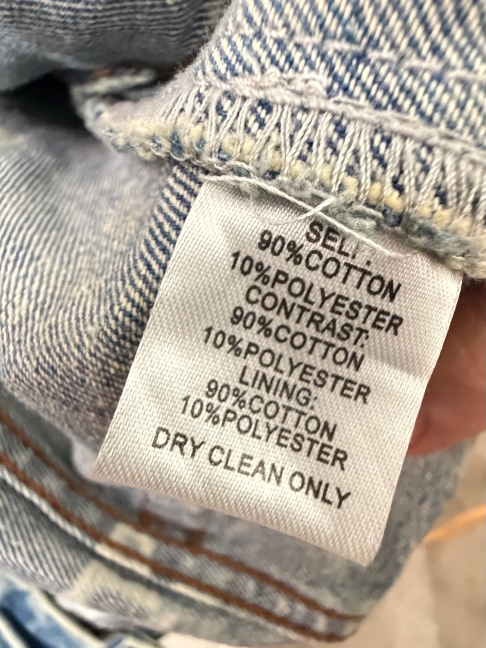 Veveret Pearl Rhinestone Embellished Acid Wash Denim Jacket Small Oversized Glam - Picture 4 of 11